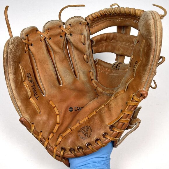 VTG DAMAX-PRO 600 EZ-Catch Pocket Top Grain Leather SOFTBALL GLOVE LHT *Read* - Picture 2 of 10